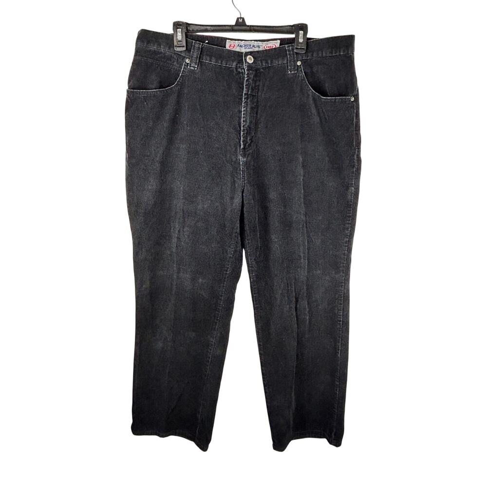Y2K Vintage Anchor Blue Black Corduroy Jeans Men’s 38x30 Skater Grunge Hip Hop